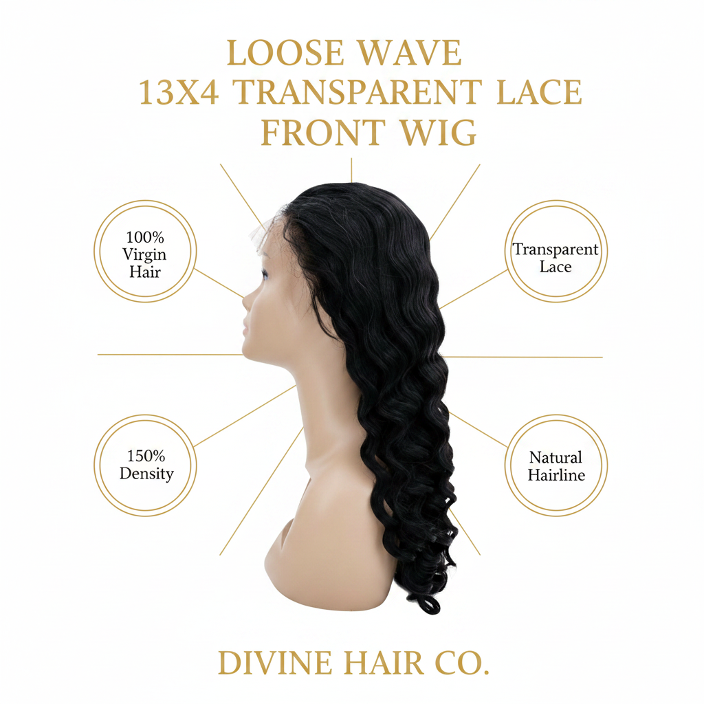 Loose Wave 13x4 Transparent Lace Front Wig - Infographic