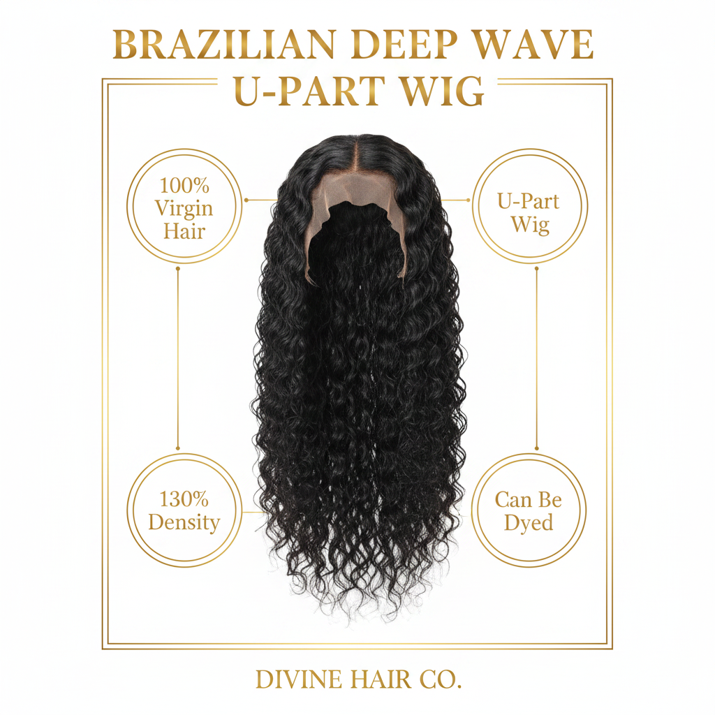 Brazilian Deep Wave U-Part Wig - Infographic