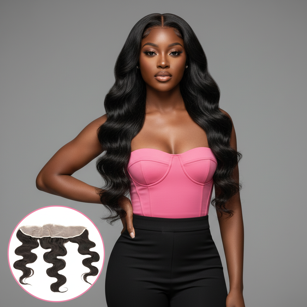 Brazilian Body Wave Frontal 13x4 Transparent Lace - Model