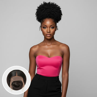 Raw Indian Wavy 4x4 Transparent Closure - Model