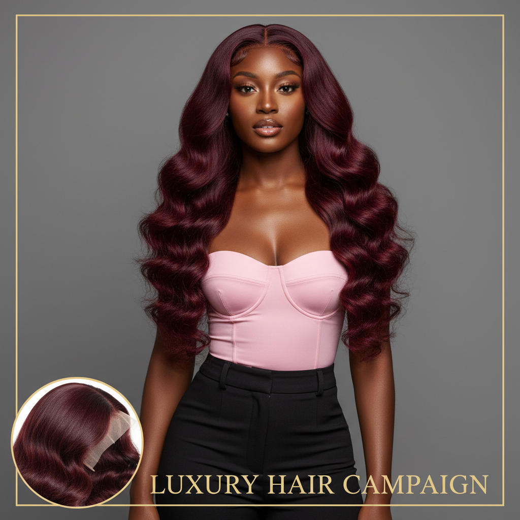 Burgundy Body Wave 5x5 HD Closure - Model
