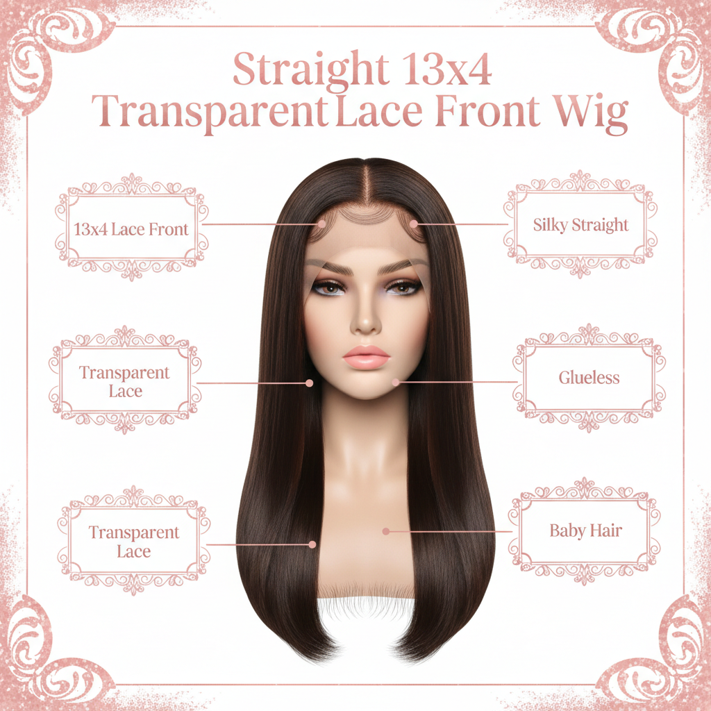 Straight 13x4 Transparent Lace Front Wig - Info