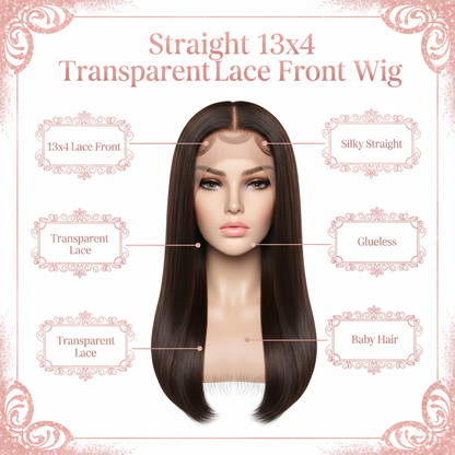 Straight 13x4 Transparent Lace Front Wig - Info