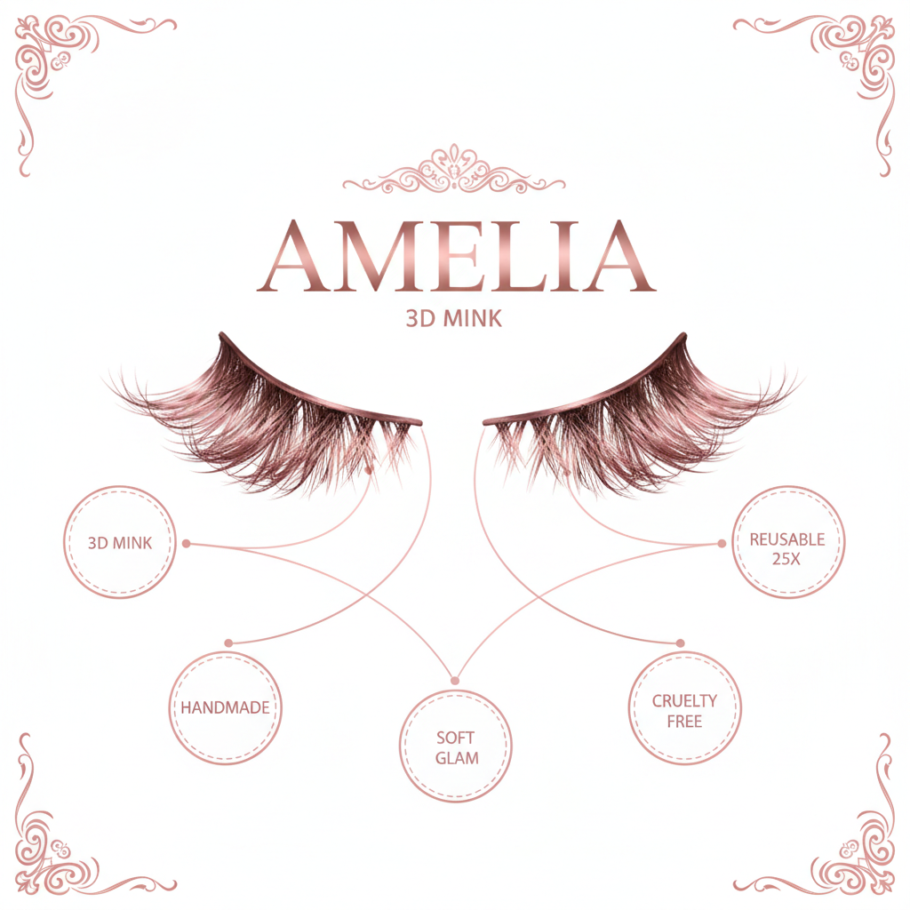 Amelia 3D Mink Lashes - Info
