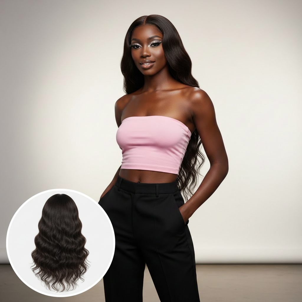 Brazilian Body Wave Frontal 13x4 Transparent Lace - Model