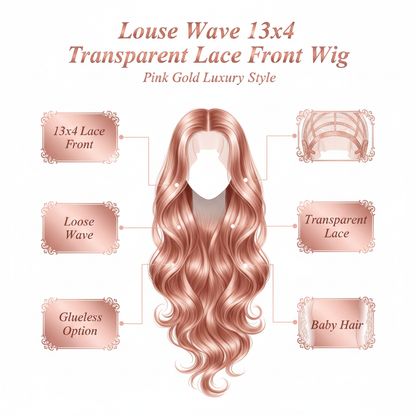 Loose Wave 13x4 Transparent Lace Front Wig - Info