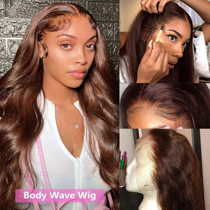 Body Wave Chocolate Brown Lace Front Wig for Women