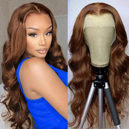 Body Wave Chocolate Brown Lace Front Wig for Women