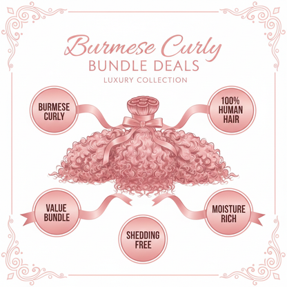 Burmese Curly 100% Human Hair Bundle Deals - Info