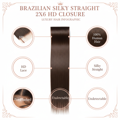 Brazilian Silky Straight 2x6 HD Closure - Info