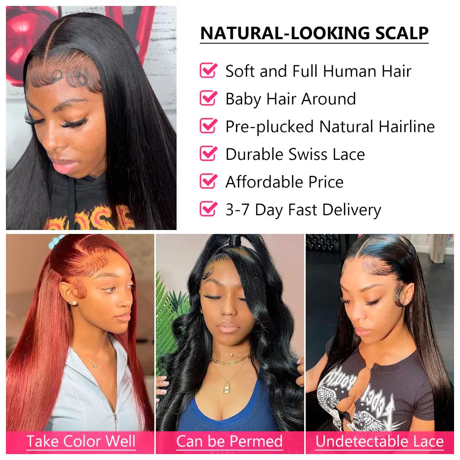 Bling Hair 13x6 Bone Straight Lace Front Wig for Black Women