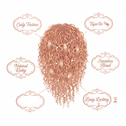 Afro Kinky Coily Tape-In Extensions - Info