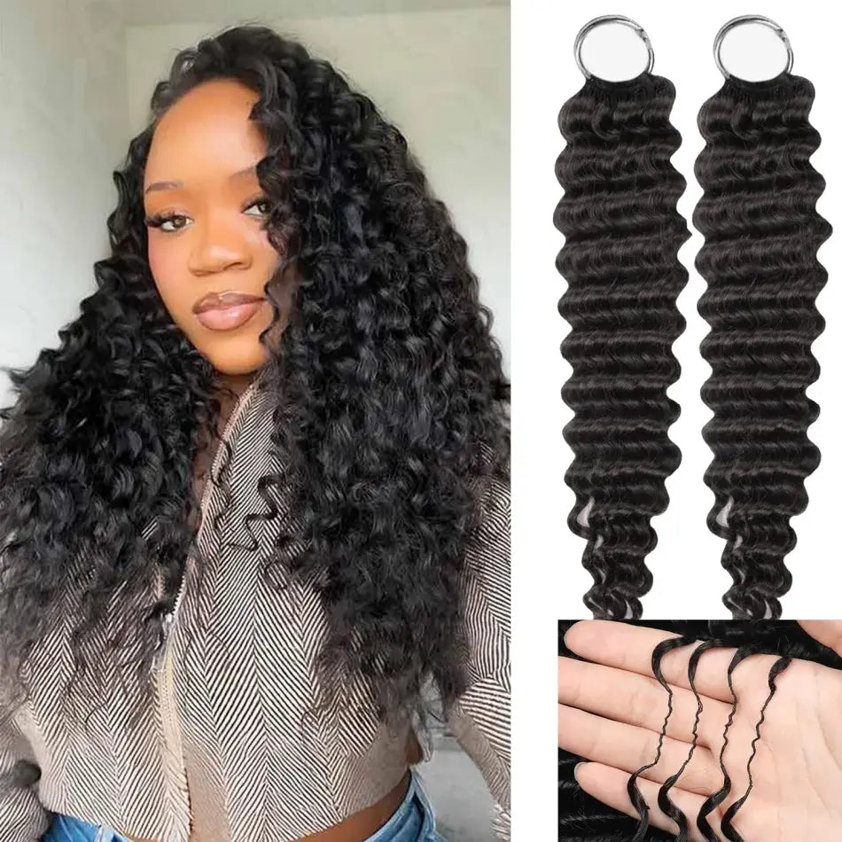 Bling Hair Deep Wave Miracle Knots Invisible Knotless Crochet Hair Extensions Deep Wave Crochet Hair 14“~22" Feather Cro