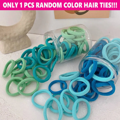 HOYOLS Seamless Hair Ties - Soft Black Fabric Ponytail Holders