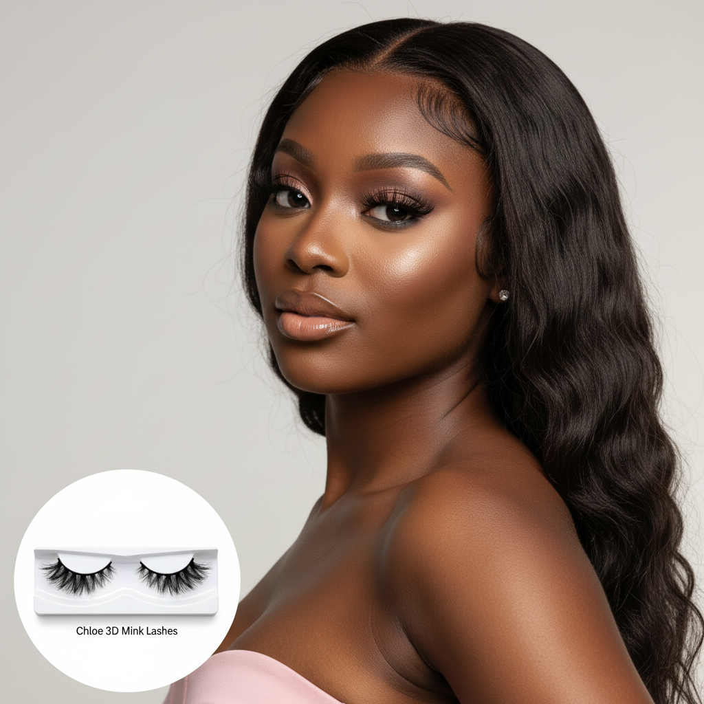 Chloe 3D Mink Lashes - Model
