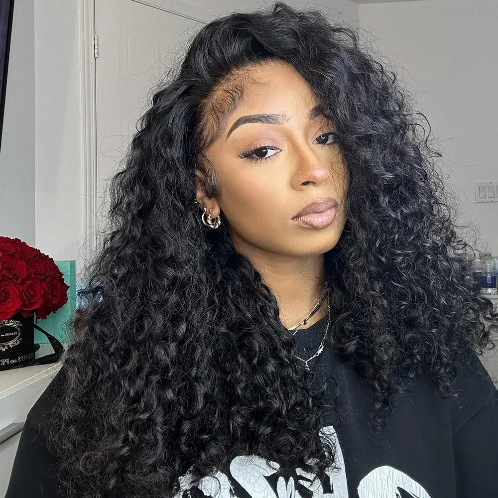 Bling Hair Vietnamese Burmese Curly Half Glueless Wigs Clip Ins Flip Over 3 IN 1 Burmese Curly Half Wig With Drawstring 