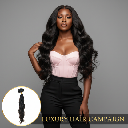 Indian Wavy Natural Black Clip-In Extensions - Model