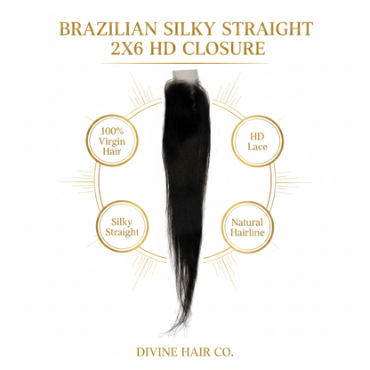 Brazilian Silky Straight 2x6 HD Closure - Infographic