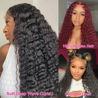 Bling Hair 13x4 Lace Front Human Hair Wig - Deep Wave