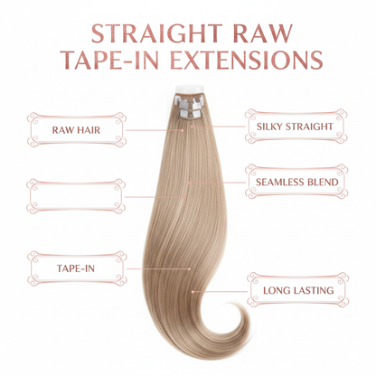 Straight Raw Tape-In Extensions - Info