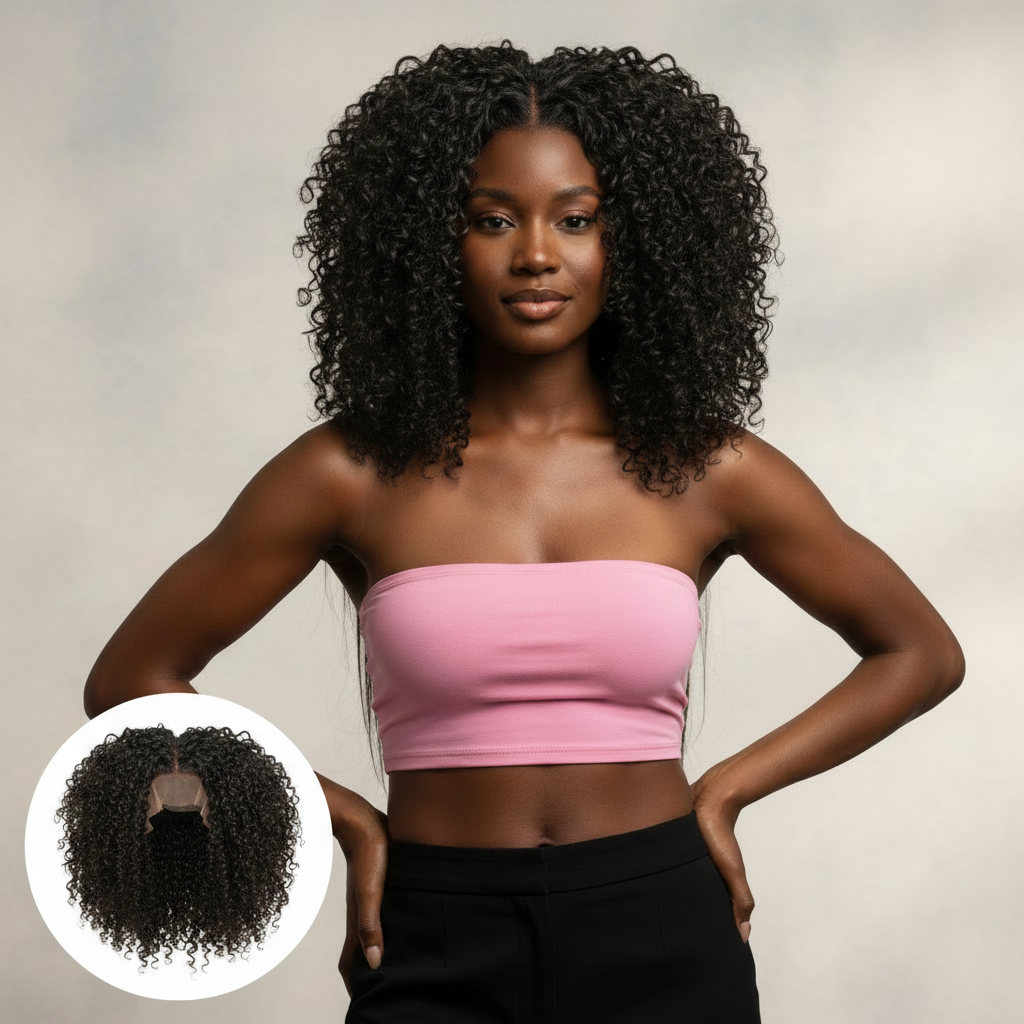 Brazilian Kinky Curly U-Part Wig - Model