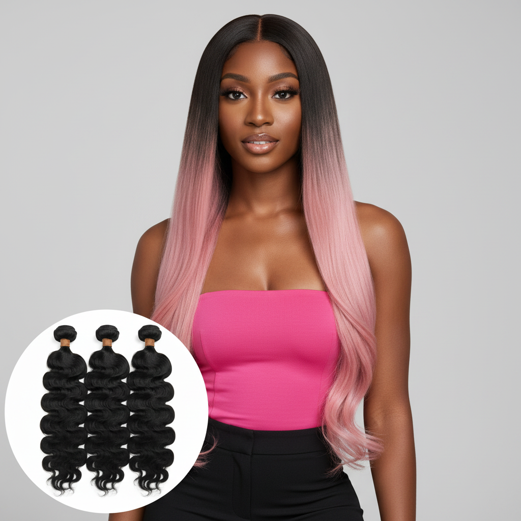 Jet Black Body Wave Bundle Deals - Model
