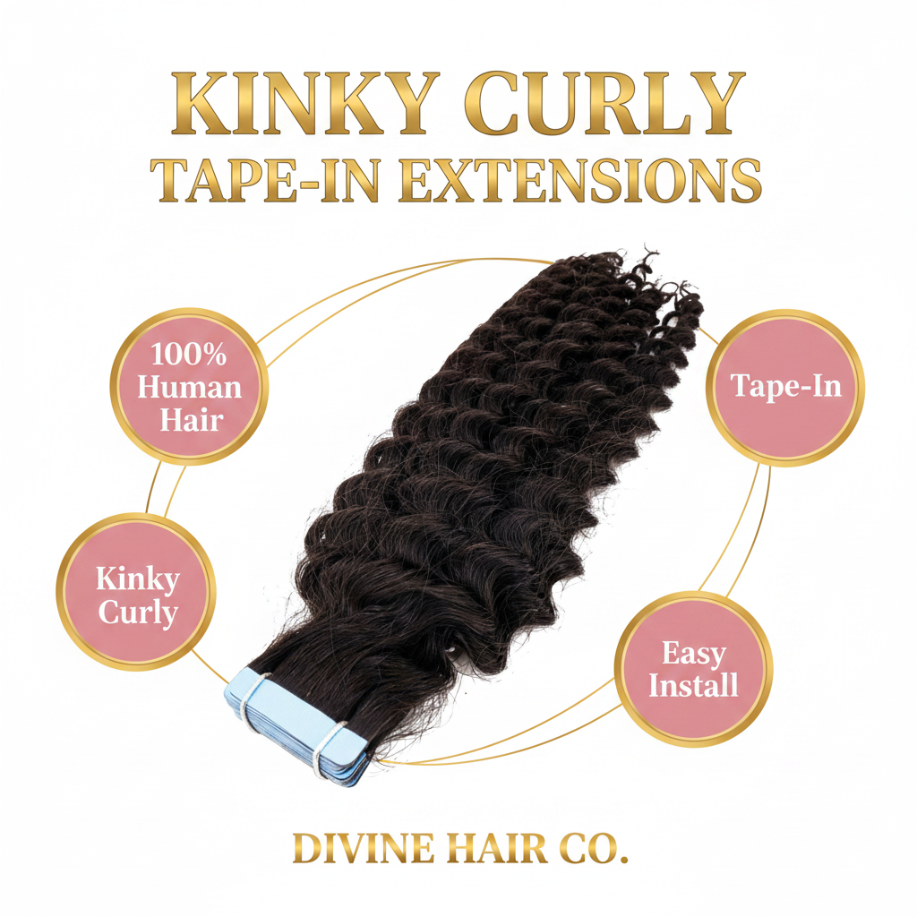 Kinky Curly Tape-In Extensions - Infographic