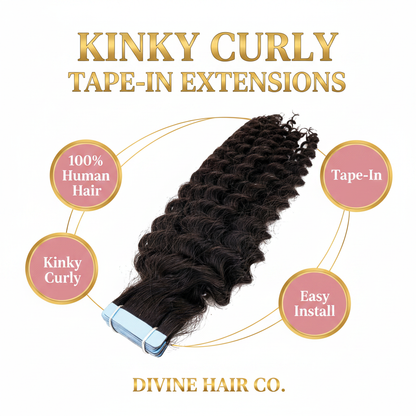 Kinky Curly Tape-In Extensions - Infographic