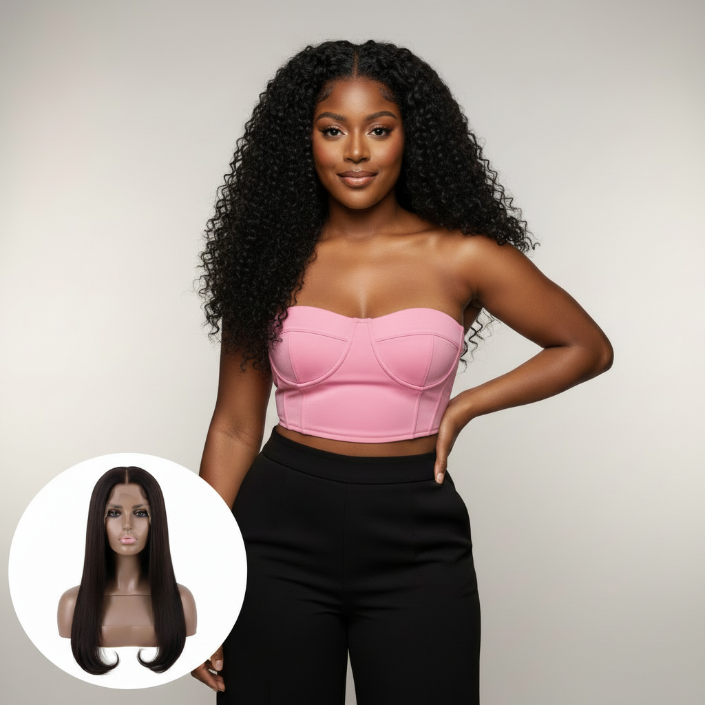 HD Straight 13x4 Lace Front Wig - Model