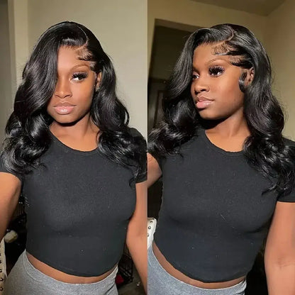 Bling Hair Short Body Body Wave Wig Transparent HD Lace 13x4 13x6 Frontal Wig 180% Density Brazilian Human Hair Wigs Bod