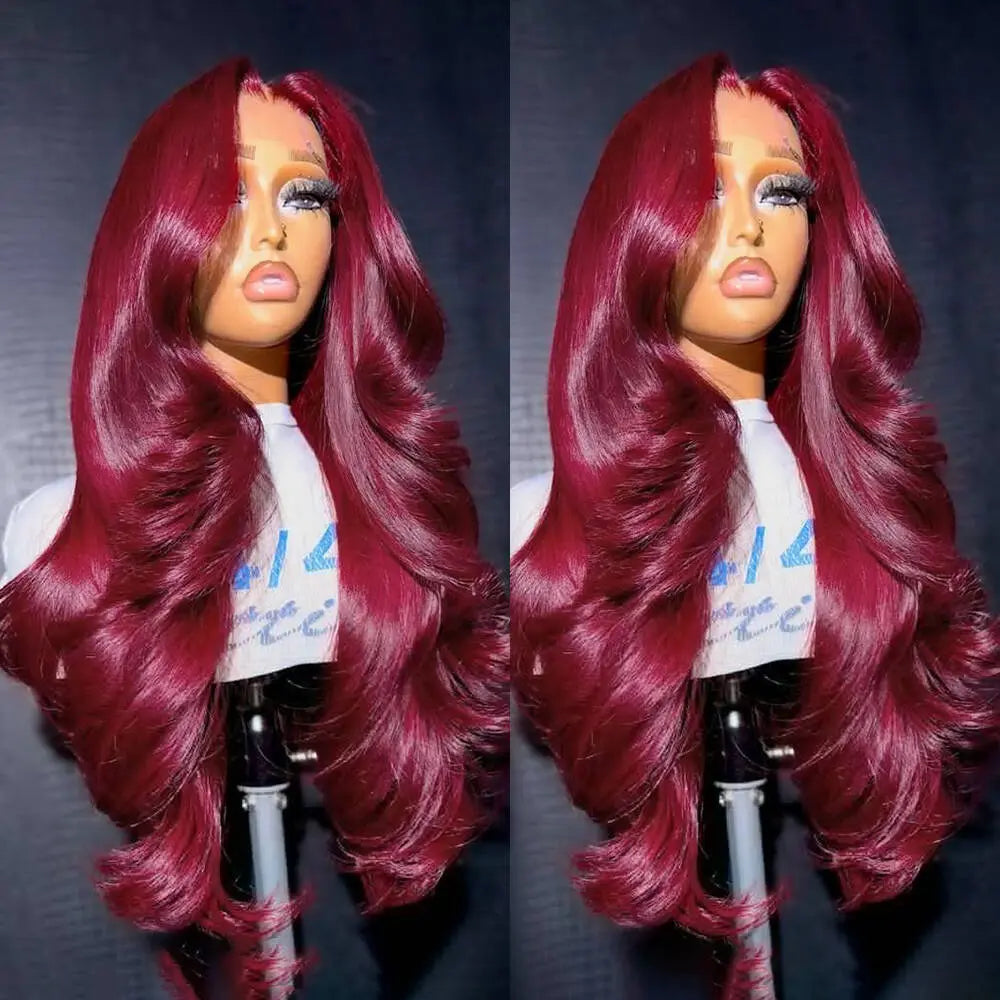 99J Burgundy Body Wave Lace Front Human Hair Wig