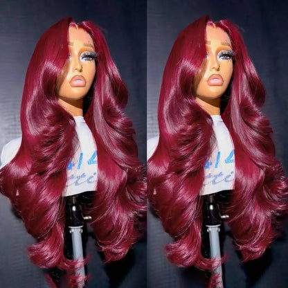 99J Burgundy Body Wave Lace Front Human Hair Wig
