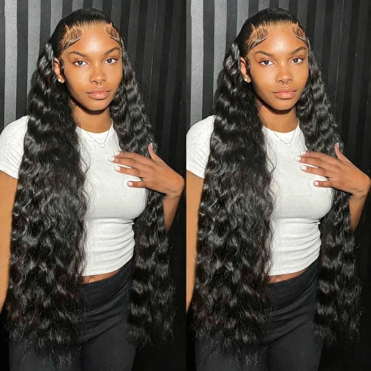 Bling Hair 180 Density 13x4 Lace Front Wig - Deep Wave