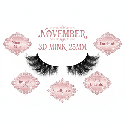 November 3D Mink Lashes 25mm - Info