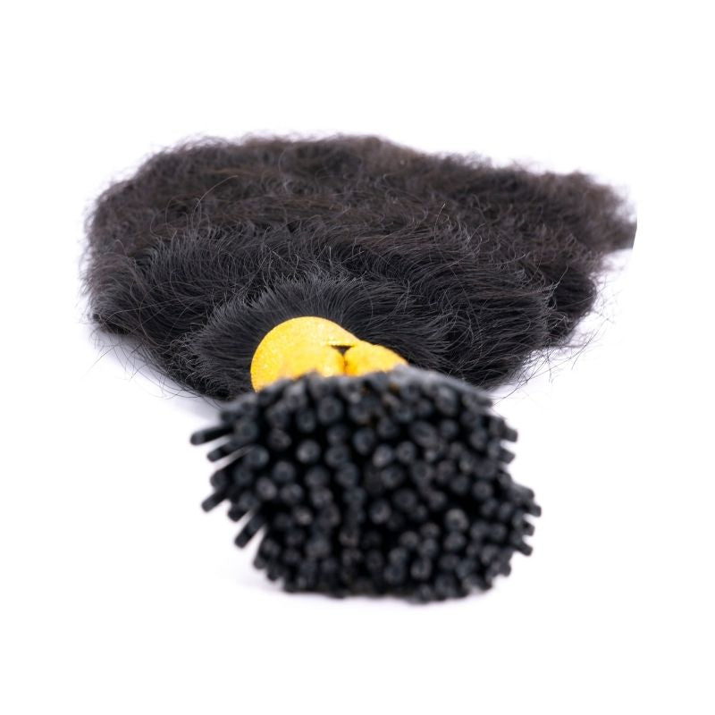 Indian Curly Natural Black I-Tip - Original