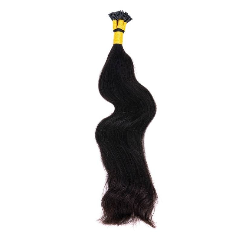 Indian Wavy Natural Black I-Tip - Original